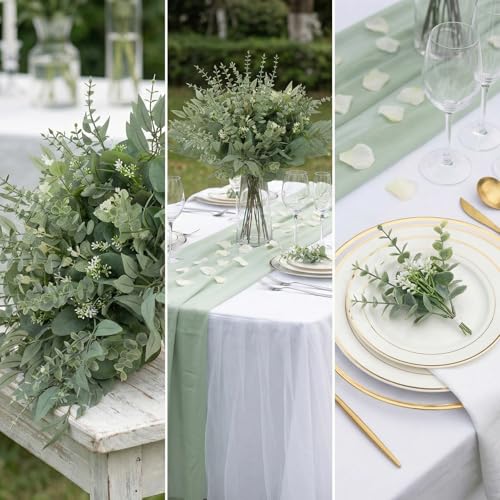 130 Pcs Artificial Mixed Eucalyptus Stems - Faux Greenery for DIY Decor