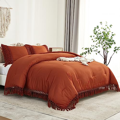 Boho Tassel Comforter Set - California King, 3 Pieces, Lightweight