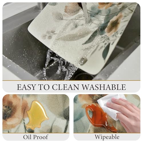 Washable Vinyl Placemats Set of 4 - 12x17 Inch Heat Resistant Table Mats