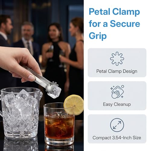 Mini Stainless Steel Ice Tongs 3.5 Inch Small Grabber for Ice and Sugar Cubes