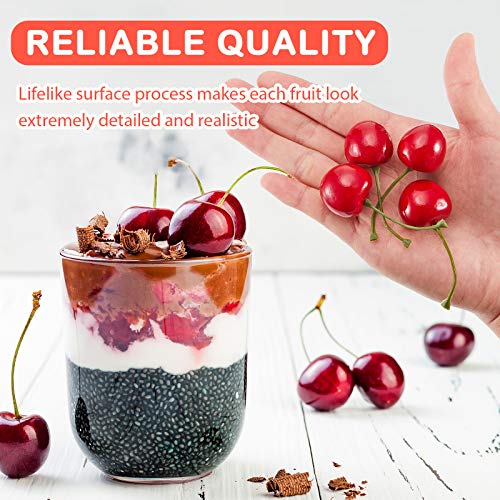 50 Pieces Artificial Cherries for Home Decor and Party Favors