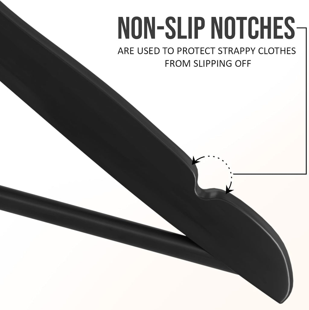 Utopia Home Premium Wooden Hangers - Durable Slim Coat Hangers with 360° Rotatable Hook | 20 Pack in Black