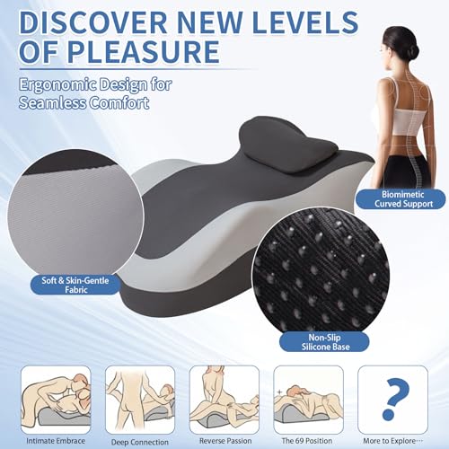 Memory Foam Intimacy Pillow Wedge for Couples - Ergonomic Support Cushion with Washable Cover