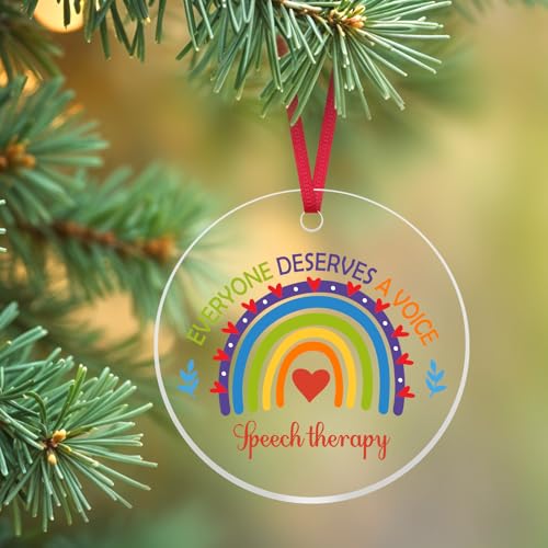 Speech Therapy Ornament - Acrylic Christmas Ornament for Women, SLP Gift, Speech Language Pathologist Gift, Speech Teacher Appreciation Gift