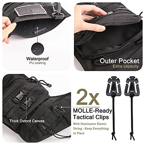 Tactical Christmas Stocking with MOLLE Webbing, Zip Pocket & Flag Patch