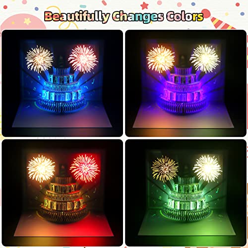 3D Pop Up Musical Birthday Card with Fireworks Lights and Sound Effect