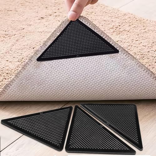 Reusable Non-Slip Rug Corner Pads for Hardwood Floors - 4 Pack
