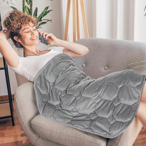 7lb Weighted Lap Blanket, 29x24 Small Portable Sensory Pad for Travel