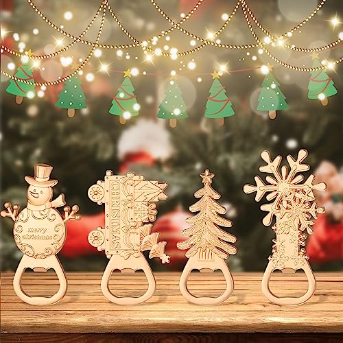 Christmas Themed Bottle Openers Set for Wedding and Party Favors - 24 Pieces