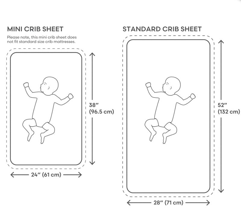 mushie Extra Soft Muslin Fitted MINI Crib Sheet | 24"x 38" (Fog)