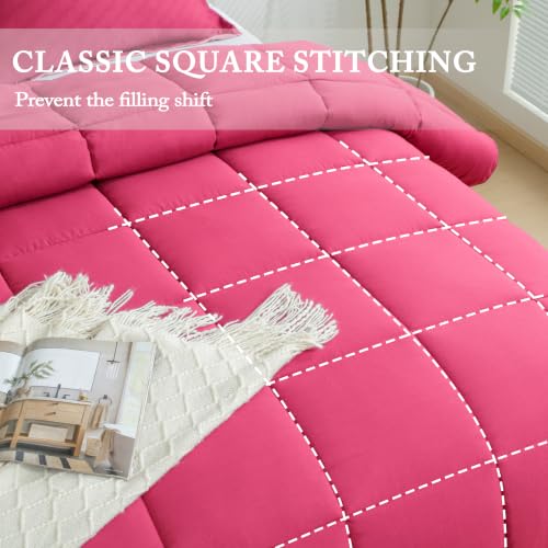 Full Size Hot Pink Bedding Comforter Set | Reversible & Soft