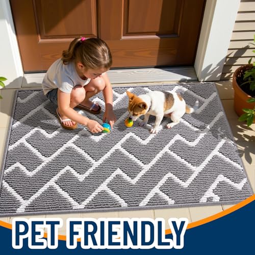 Non-Slip Indoor Door Mat - Washable Low-Profile Entryway Rug, 32x20 Inch