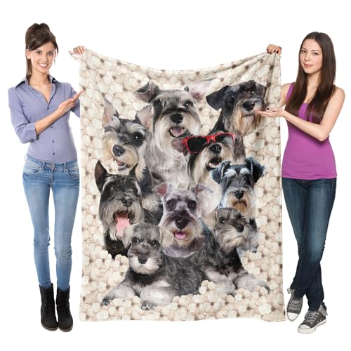 NHBTGSF Schnauzer Dog Throw Blanket 50x60 310GSM Flannel Fleece for Teens & Adults