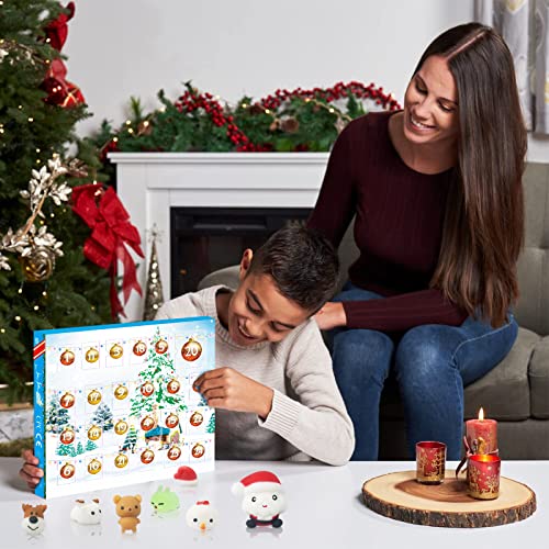 24-Day Christmas Advent Calendar Glow-in-the-Dark Mochi Squishies
