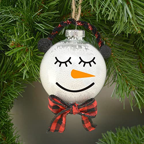 Kaemi Snowman Stickers S2 - 16 Snowman Faces & 1 Fridge Sticker, PVC Christmas Wall Clings