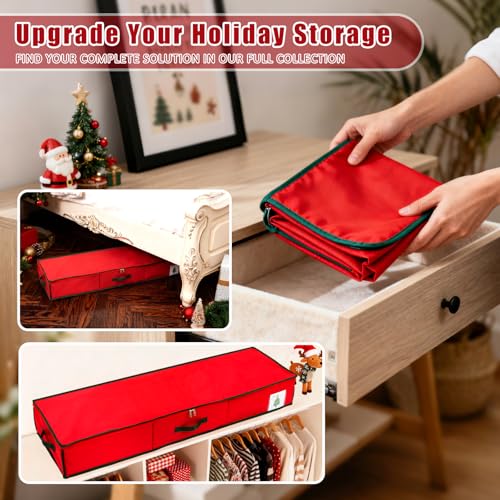 Underbed Christmas Wrapping Paper Storage Organizer with Pockets