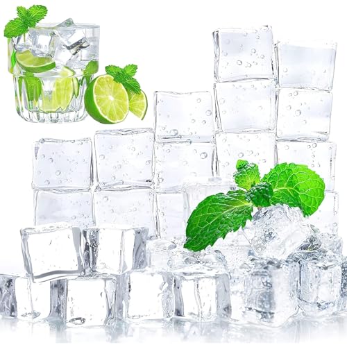 Clear Acrylic Fake Ice Cubes (20 Pack) - 0.8" Photography Props & Decor