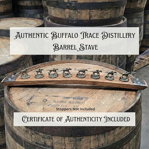 Barrel-Art Natural Metal Hoop Bourbon Stopper Display for Blanton's - Reclaimed Wood & Metal Accent Variation