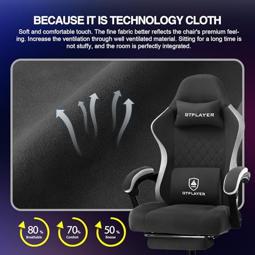 Ergonomic High Back Gaming Chair with Footrest & Pocket Spring Cushion