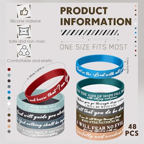Christian Bible Verse Silicone Bracelet - Inspirational Scripture Wristband