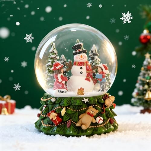 Light-Up Musical Christmas Snow Globe - 8.25-Inch Snowman Holiday Decor