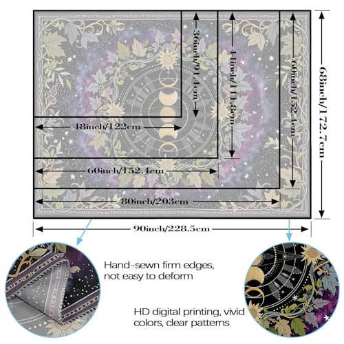 Boho Celestial Moon Phase Tapestry - Mystical Zodiac & Starry Wall Hanging Decor