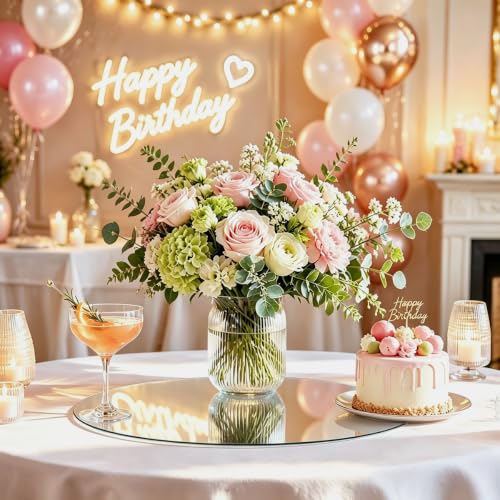 10-Piece 8-Inch Round Acrylic Mirror Centerpieces for Tables and Decor