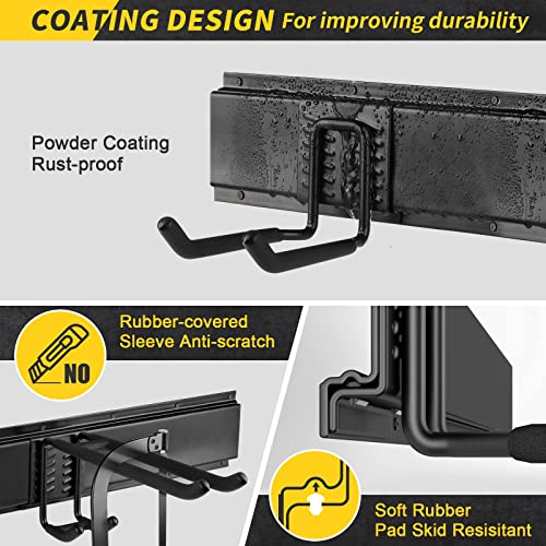48-Inch Garage Tool Organizer Wall Mount with Adjustable Heavy Duty Hooks