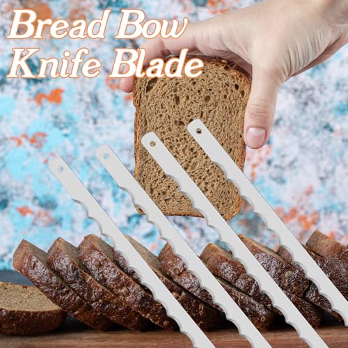 8 Pack 10.75-Inch Serrated Bread Bow Knife Replacement Blades with Guards