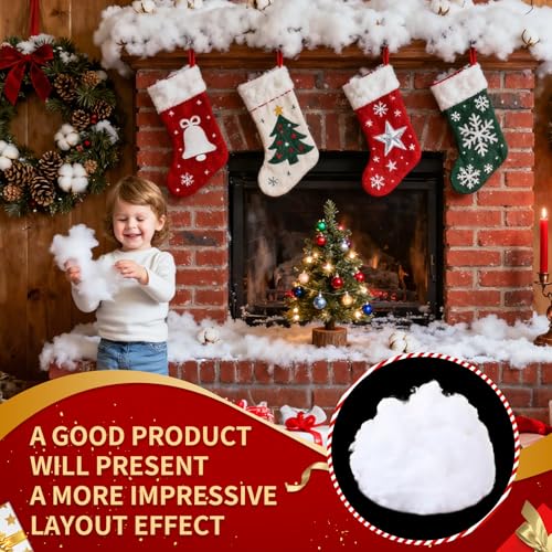 Fluffy White Artificial Snow for Christmas Decor & Crafts - 200g / 7oz