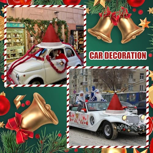DGDRHZ Red Oversized Santa Hat Car Decoration 43x37 Inches - Christmas Auto Decor