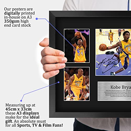 Kobe Bryant Signed 16 x 12 Inch Autograph Photo Display - Framed NBA Memorabilia