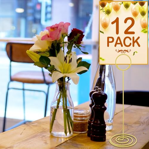 8.75-Inch Gold Table Number Holders - 30 Pack Place Card Stands for Events
