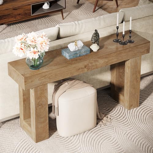 63-Inch Long Console Table, Rustic Farmhouse Entryway Sofa Table