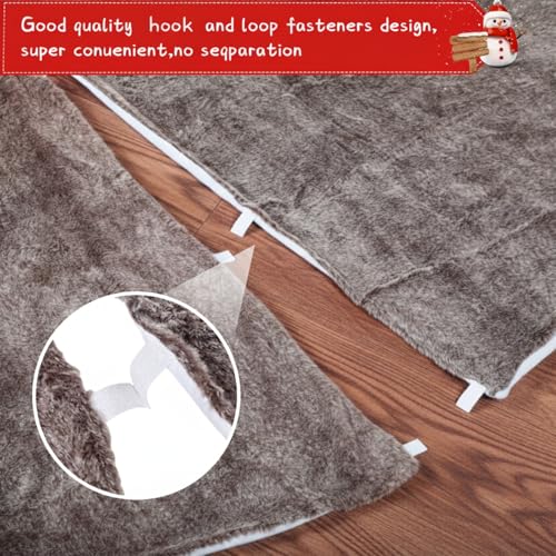 Jenaai 80'' Christmas Tree Skirt Faux Fur Brown, Classic
