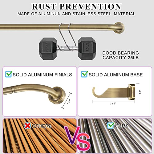 Adjustable Wrap-Around Curtain Rod, Antique Bronze Metal Window Drape Rod