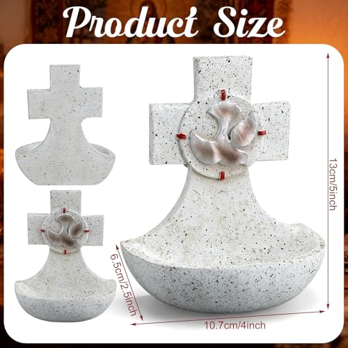 5-Inch Resin Holy Water Font Cross Wall Decoration for Home and Church