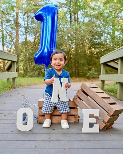 40 Inch Blue Number Balloons for Birthday Party Decorations