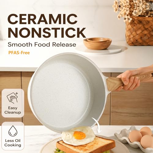 13-Piece Nonstick Ceramic Cookware Set - Non-Toxic Pots and Pans Set
