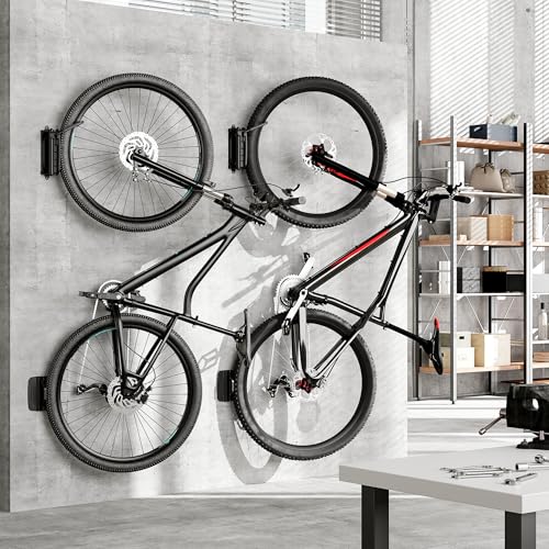 Swivel Bike Wall Mount Vertical Rack for Garage 2 Pack Gray