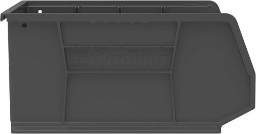 Akro-Mils Plastic Storage Bins - Space-Saving Stackable Organizers | 15" x 16" x 7", Black, 6-Pack