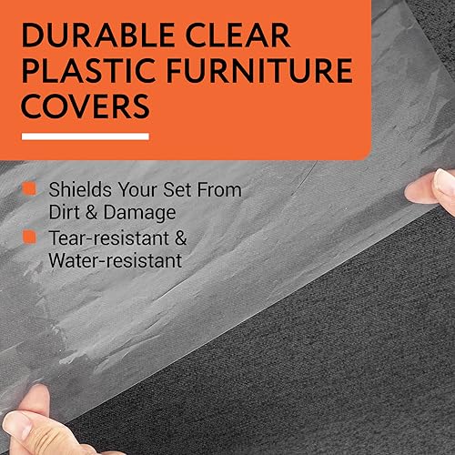 Plastic Furniture Covers - Pack of 4, Tear-Resistant Moving Protection