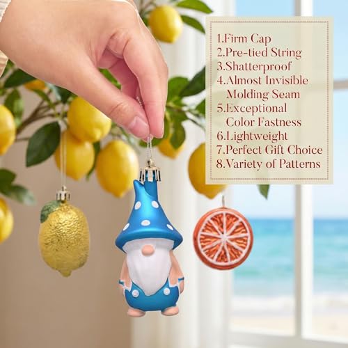 30-Piece Shatterproof Summer Tree Ornaments Set - Tropical Coastal Decor