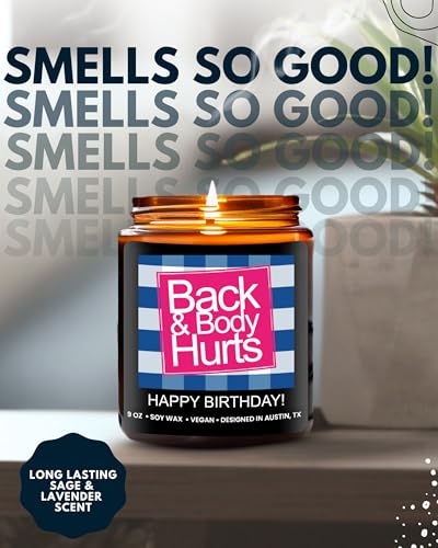 Funny Birthday Candle - Lavender & Sage Soy Wood Wick Candle, 9 oz