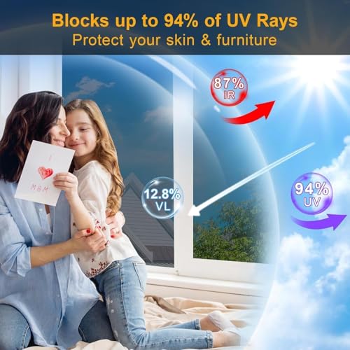 One Way Window Privacy Film - Heat Control Reflective Tint (17.5" x 78.7")