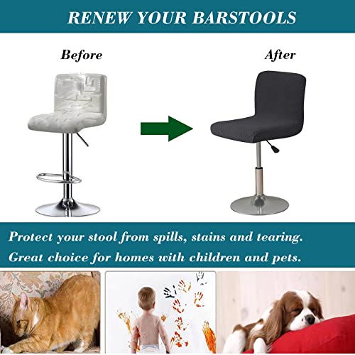 Stretch Bar Stool Covers with Backs - 2 Pack Washable Slipcovers