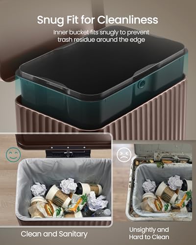 13 Gallon Stainless Steel Kitchen Trash Can with Soft Close Lid and Pedal