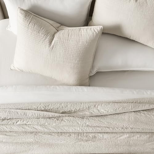 EverGrace 100% Cotton King Quilt Set - 3 Piece Lightweight Bedspread (Birch)