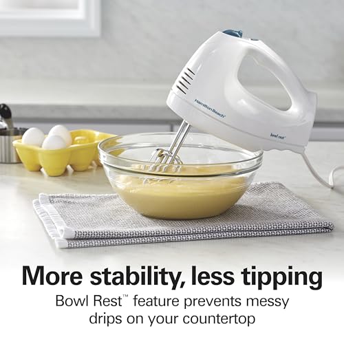 6-Speed Electric Hand Mixer with Snap-On Storage Case, 250W Motor