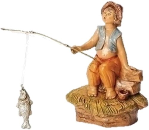 Fontanini Jada Fishing Boy Figurine - Charming Italian Nativity Village Decor